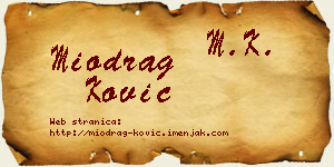 Miodrag Ković vizit kartica